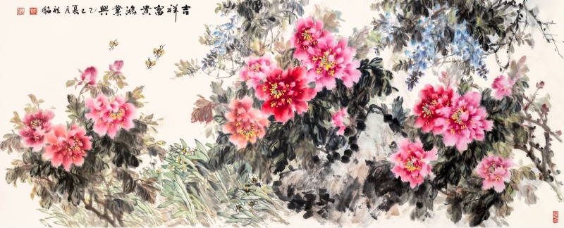 吉祥富贵鸿业兴  纸本  97cm×240cm  2025年_副本.jpg